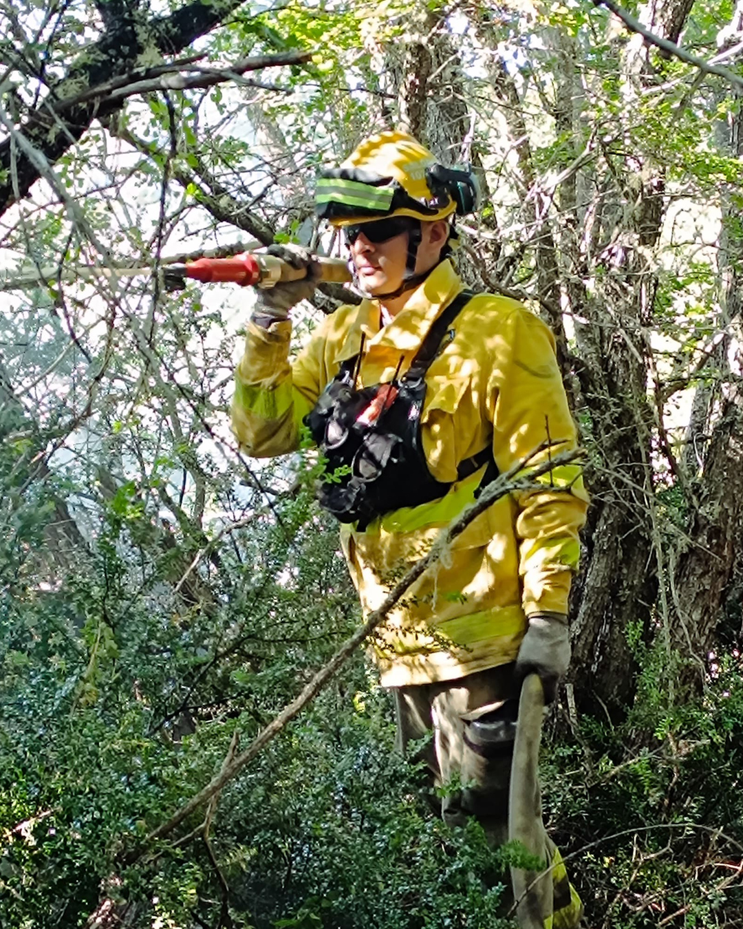 Tercer día de trabajo de la Agrupación Serrana en el Incendio "La Batea", Río Pico, Chubut