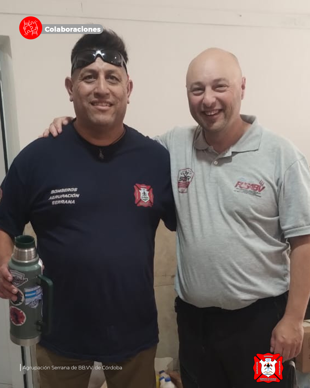 La Agrupación Serrana llevó donaciones a bomberos de Cerri tras la inundación