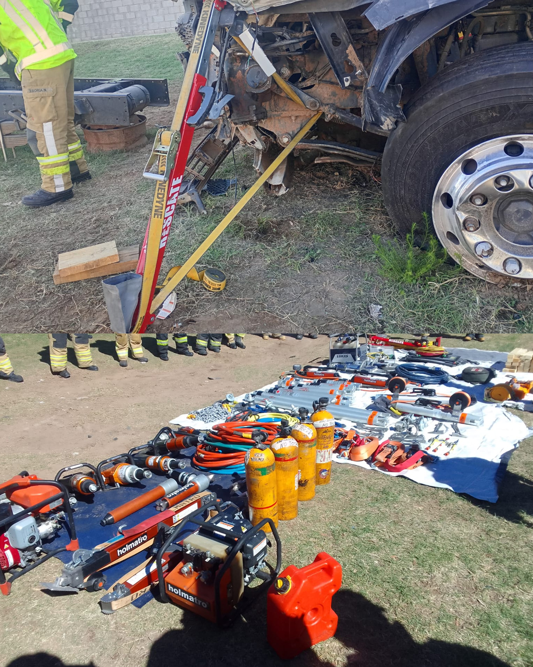 Bomberos de la Agrupación Serrana participaron y aprobaron el curso de Rescate pesado para futuros instructores de la Zona B de la ANB