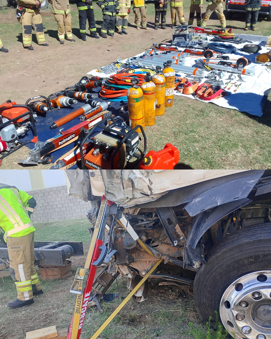 Bomberos de la Agrupación Serrana participaron y aprobaron el curso de Rescate pesado para futuros instructores de la Zona B de la ANB