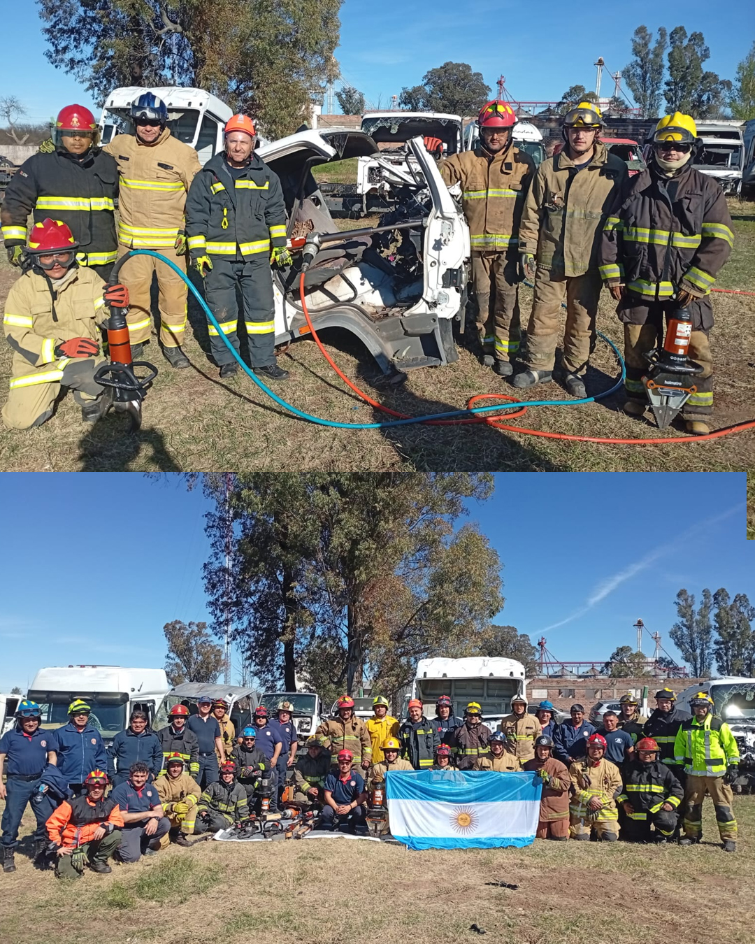 Bomberos de la Agrupación Serrana participaron y aprobaron el curso de Rescate pesado para futuros instructores de la Zona B de la ANB