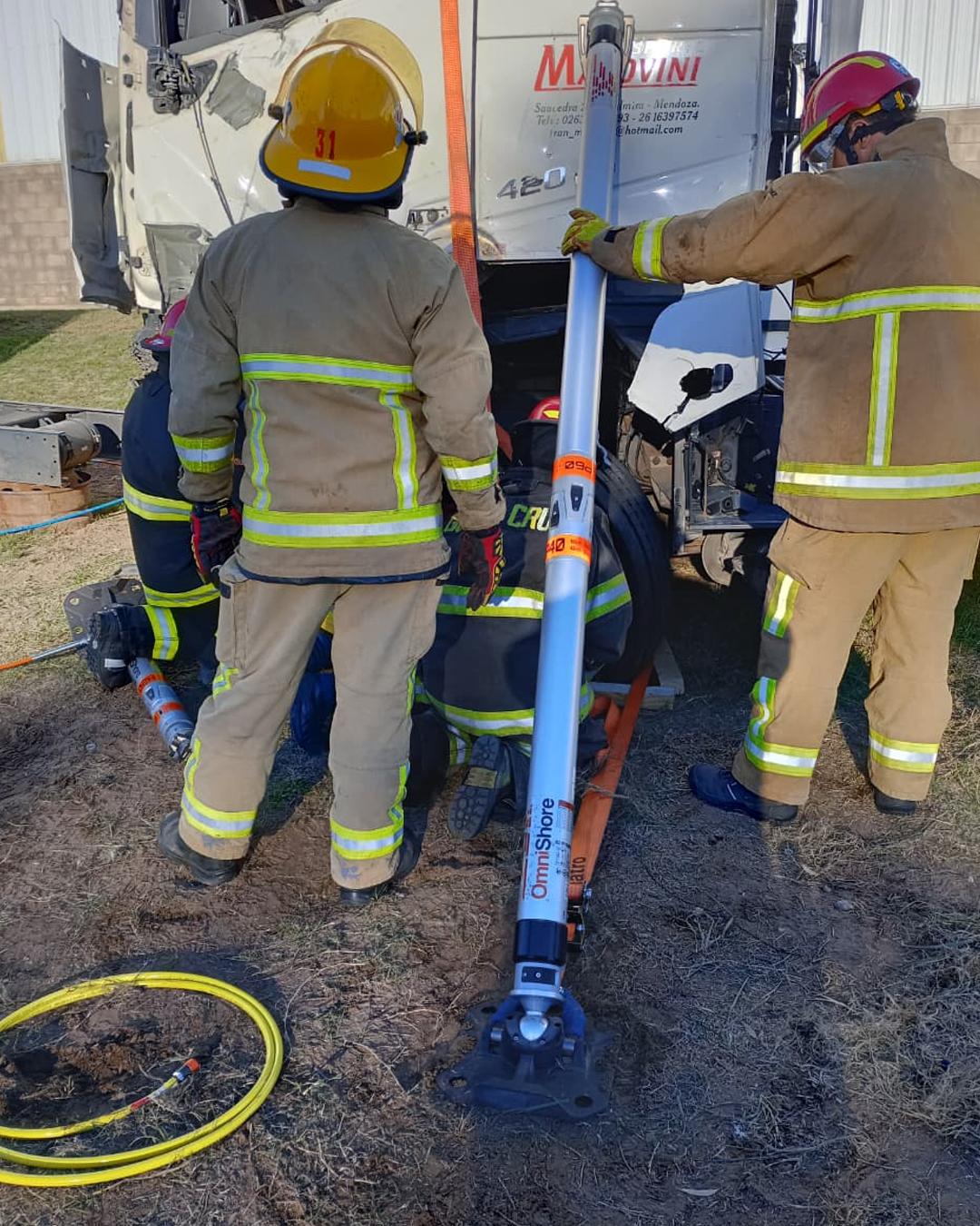 Bomberos de la Agrupación Serrana participaron y aprobaron el curso de Rescate pesado para futuros instructores de la Zona B de la ANB