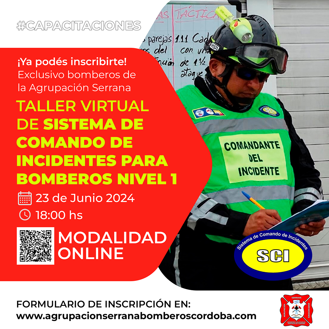 Inscripciones al Taller Virtual de Sistema de Comando de Incidentes